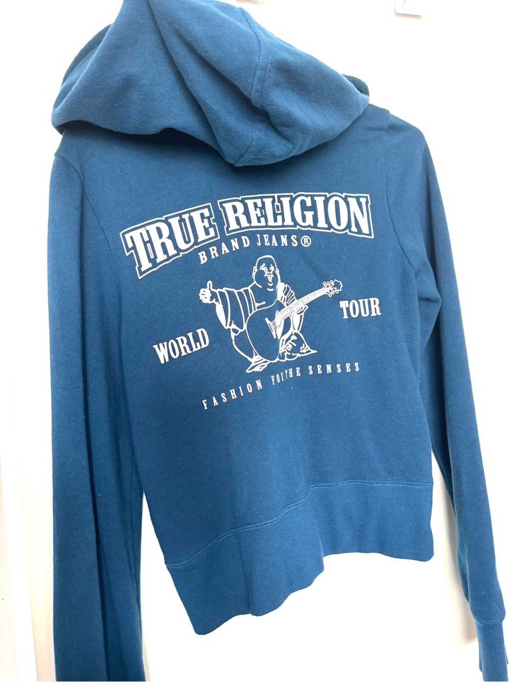 True Religion Blue Graphic Back Logo Hoodie